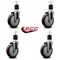 Service Caster 5'' Maroon Poly Wheel Swivel 1-7/8'' Expanding Stem Caster Set, 4PK SCC-EX20S514-PPUB-MRN-178-4 - alternate 3